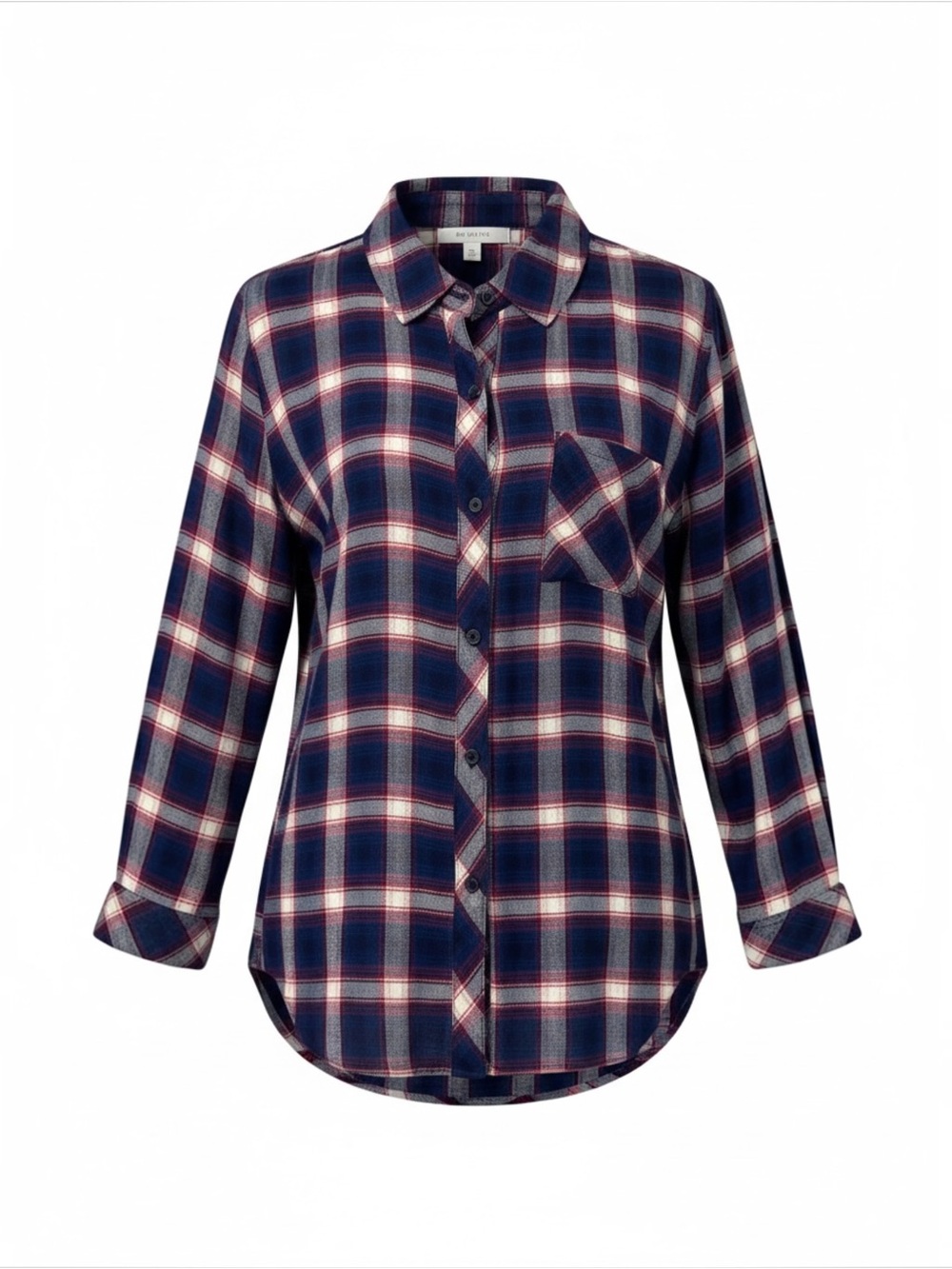 Rails Hunter Plaid Button Down Shirt Navy Red 100% Rayon Size L
